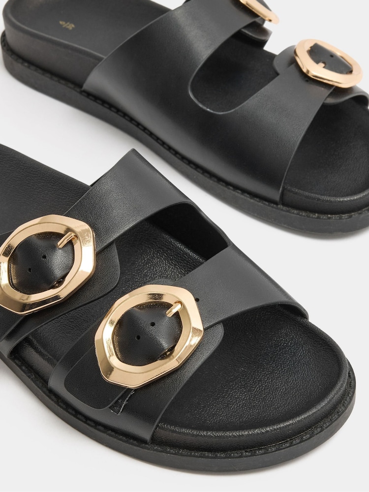 Yours Curve Extra-Wide Fit Brushed Buckle Mules - 圖片 5/5