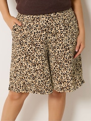 Yours Curve Brown Jersey Shorts - Image 4 of 5
