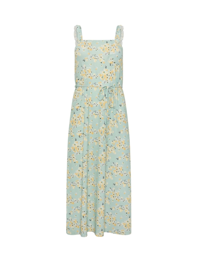 PixieGirl Petite Green Ditsy Ruched Strap Maxi Dress - Image 5 of 5 PixieGirl Petite Green Ditsy Ruched Strap Maxi Dress - Image 5 of 5