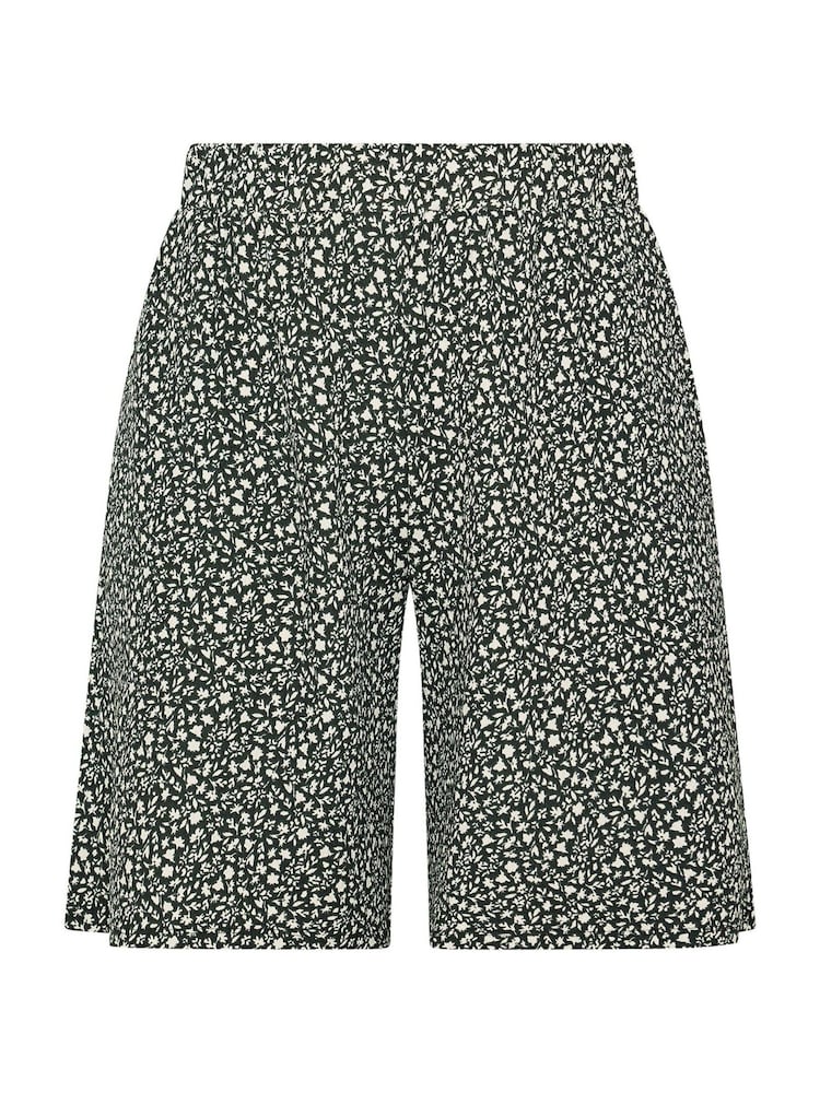Yours Curve Black Ditsy Print Jersey Shorts - Image 5 of 5 Yours Curve Black Ditsy Print Jersey Shorts - Image 5 of 5