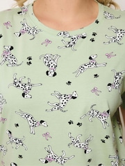 Yours Curve Green Dalmatians Short Sleeve Pyjamas Set - Image 4 of 5
