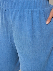 Yours Curve Blue Jersey Shorts - Image 4 of 5