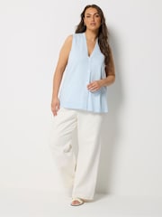 Yours Curve Blue Knitted Waistcoat - Image 2 of 5