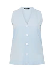 Yours Curve Blue Knitted Waistcoat - Image 5 of 5