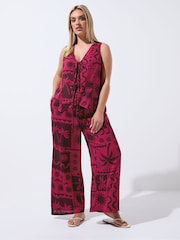Yours Curve Red Limited Sun Tie Vest - Image 2 of 5