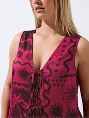 Yours Curve Red Limited Sun Tie Vest - Image 4 of 5