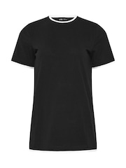 Long Tall Sally Black Faux Layer T-Shirt - Image 5 of 5