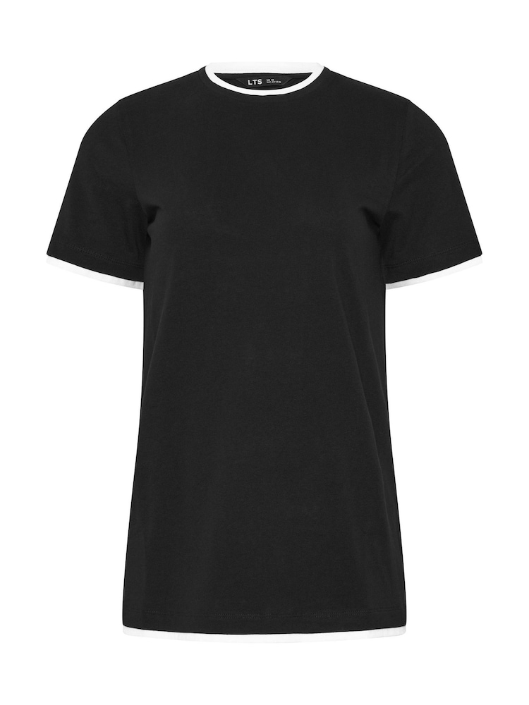 Long Tall Sally Black Faux Layer T-Shirt - Image 5 of 5
