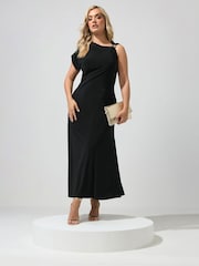 Yours Curve Black London Buckle Shoulder Dress - Image 1 of 5