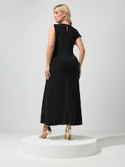 Yours Curve Black London Buckle Shoulder Dress - Image 3 of 5