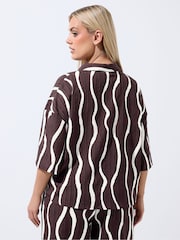 Yours Curve Brown Limited Cotton Shirt - Image 3 of 5