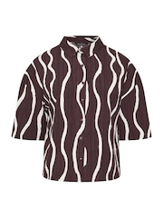 Yours Curve Brown Limited Cotton Shirt - Image 5 of 5