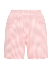 Yours Curve Pink Limited Gingham Jersey Shorts - Image 5 of 5