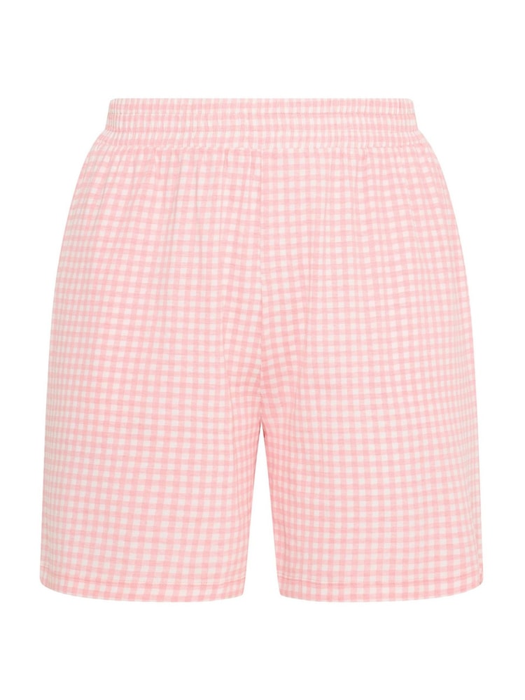 Yours Curve Pink Limited Gingham Jersey Shorts - Image 5 of 5