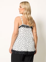 Yours Curve White Lace Trim Texture Vest - Image 2 of 5