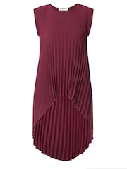 Yours Curve Purple London Pleated High Low Top - Image 5 of 5