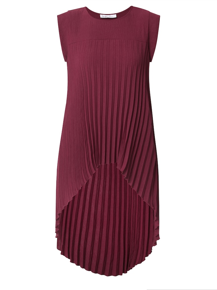 Yours Curve Purple London Pleated High Low Top - Image 5 of 5