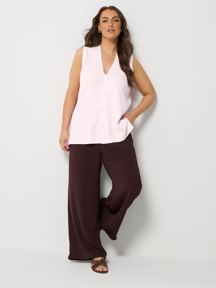 Yours Curve Pink Knitted Waistcoat - Image 2 of 5 Yours Curve Pink Knitted Waistcoat - Image 2 of 5