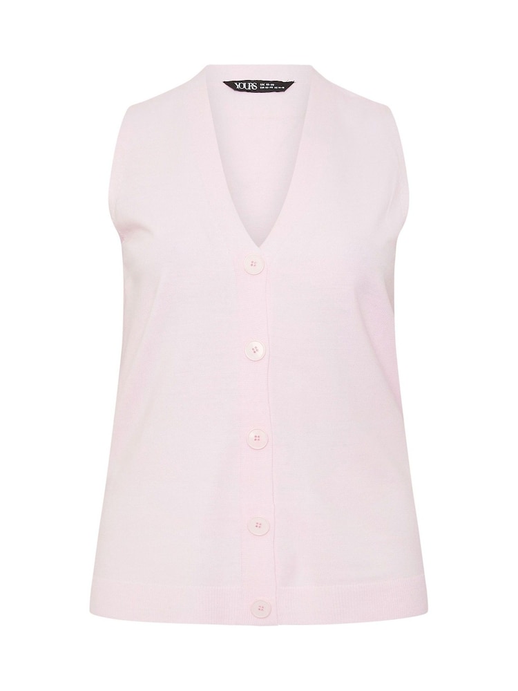 Yours Curve Pink Knitted Waistcoat - Image 5 of 5 Yours Curve Pink Knitted Waistcoat - Image 5 of 5