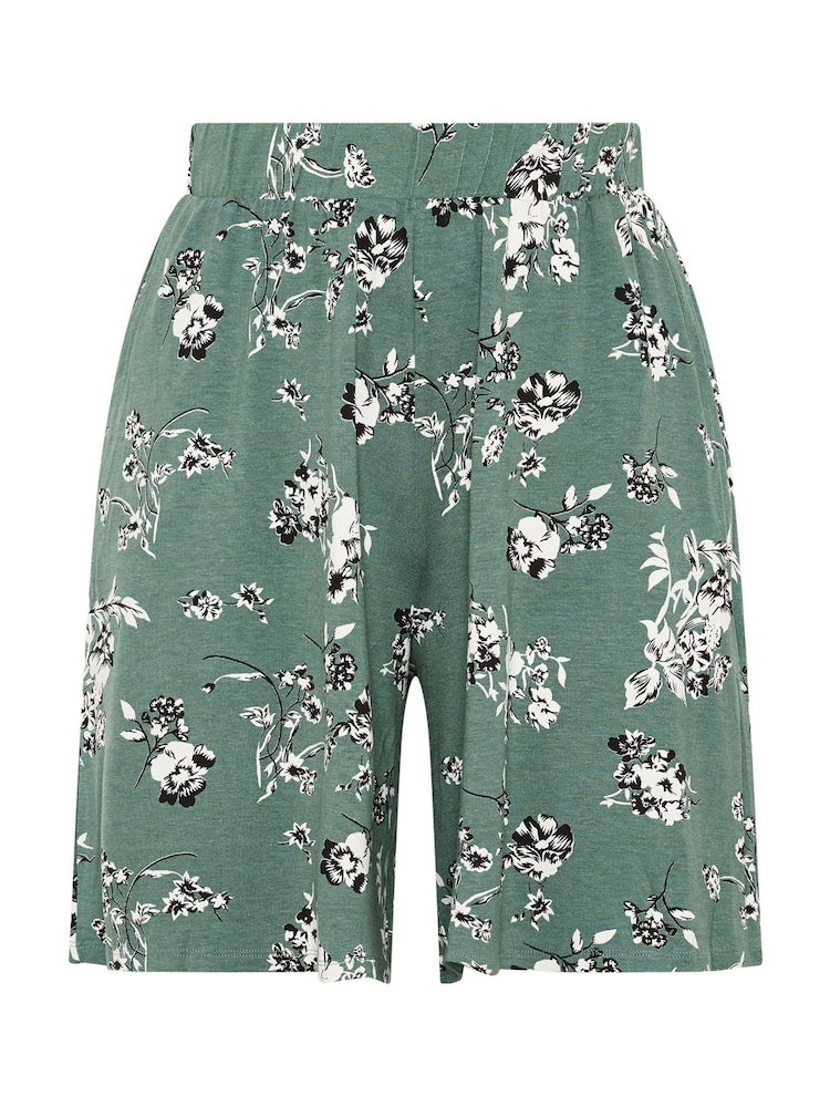 Yours Curve Green Jersey Shorts - Image 5 of 5 Yours Curve Green Jersey Shorts - Image 5 of 5