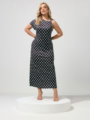 Yours Curve Brown London Buckle Shoulder Dress - Image 1 of 6