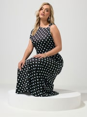 Yours Curve Brown London Buckle Shoulder Dress - Image 3 of 6