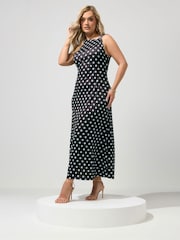 Yours Curve Brown London Buckle Shoulder Dress - Image 4 of 6