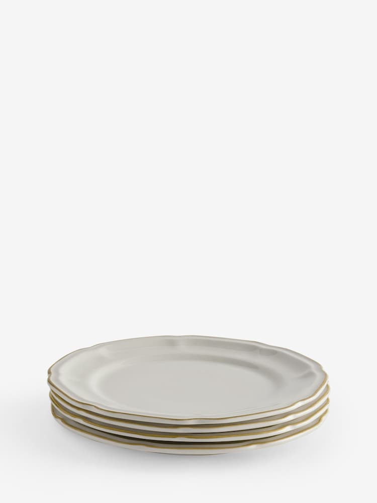 Laura Ashley Set of 4 White and Soft Gold Side Plate - Image 5 of 5 Laura Ashley Set of 4 White and Soft Gold Side Plate - Image 5 of 5