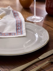 Laura Ashley Set of 4 White and Soft Gold Dinner Plate - Image 3 of 5
