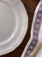 Laura Ashley Set of 4 White and Soft Gold Dinner Plate - Image 4 of 5