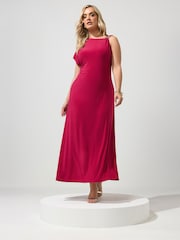 Yours Curve Red London Buckle Shoulder Dress - Image 2 of 5