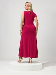 Yours Curve Red London Buckle Shoulder Dress - Image 3 of 5