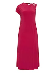 Yours Curve Red London Buckle Shoulder Dress - Image 5 of 5