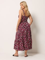 Rojo - Yours Curve Shirred Midaxi Dress - Imagen 3 de 5