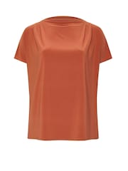 Yours Curve Orange London Pleated Shoulder Top - Image 5 of 5
