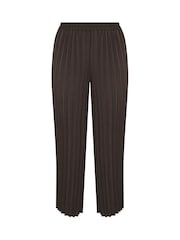 Yours Curve Brown London Pleated Trousers - Image 5 of 5
