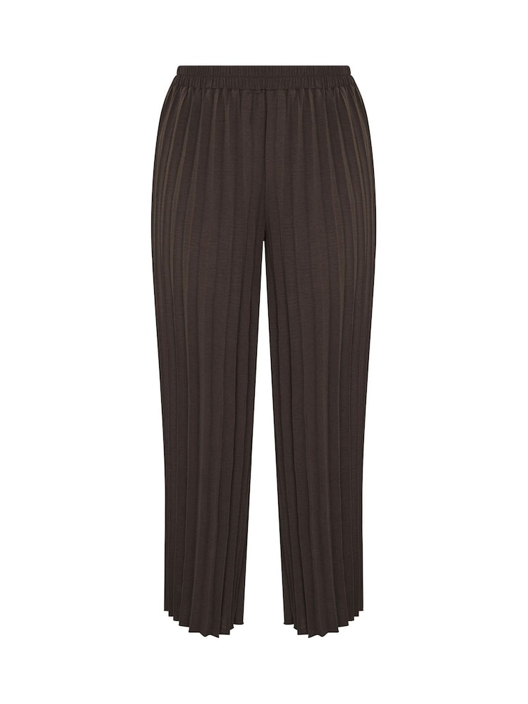 Yours Curve Brown London Pleated Trousers - Image 5 of 5
