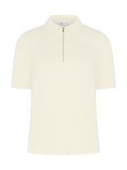 Long Tall Sally Yellow Zip Neck Ribbed T-Shirt - Image 6 of 6