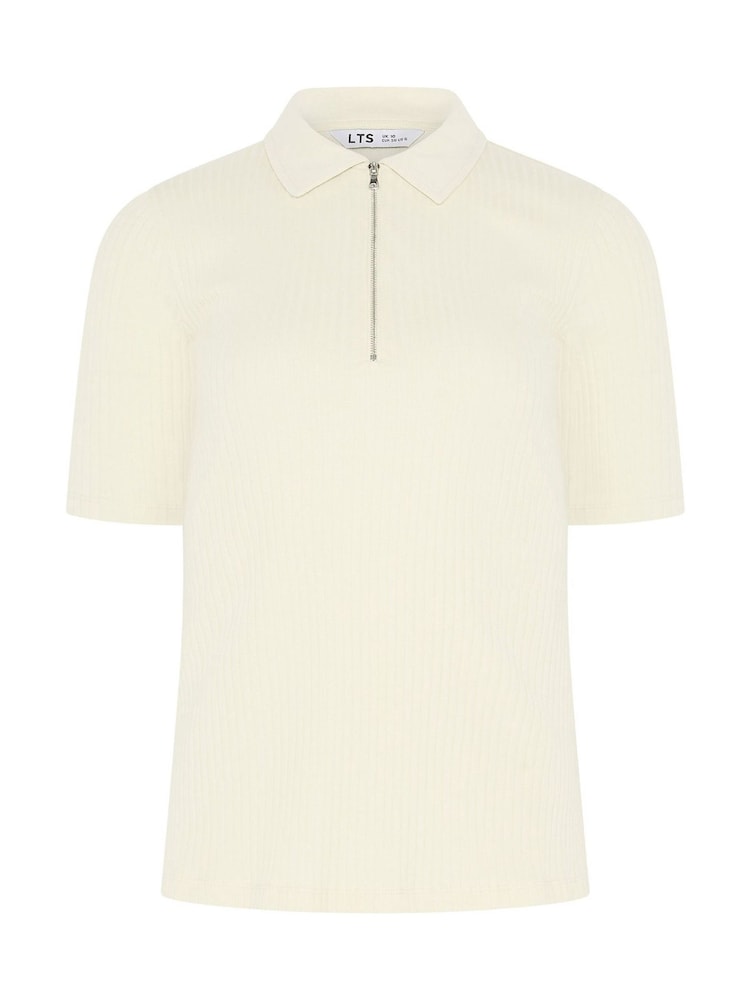 Long Tall Sally Yellow Zip Neck Ribbed T-Shirt - Image 6 of 6 Long Tall Sally Yellow Zip Neck Ribbed T-Shirt - Image 6 of 6
