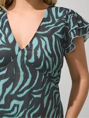 Yours Curve Brown London Zebra Animal Print Top - Image 4 of 4