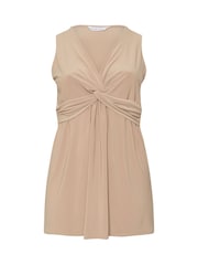Yours Curve Natural London Sleeveless Knot Front Top - Image 5 of 5