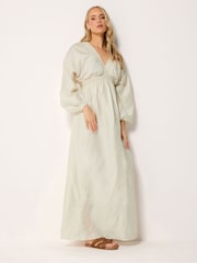 Long Tall Sally Textured Shirred Neck Maxi Dress - Image 1 of 6
