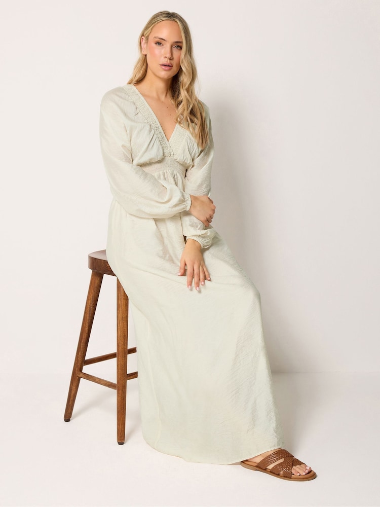 Long Tall Sally Textured Shirred Neck Maxi Dress - Image 2 of 6 Long Tall Sally Textured Shirred Neck Maxi Dress - Image 2 of 6