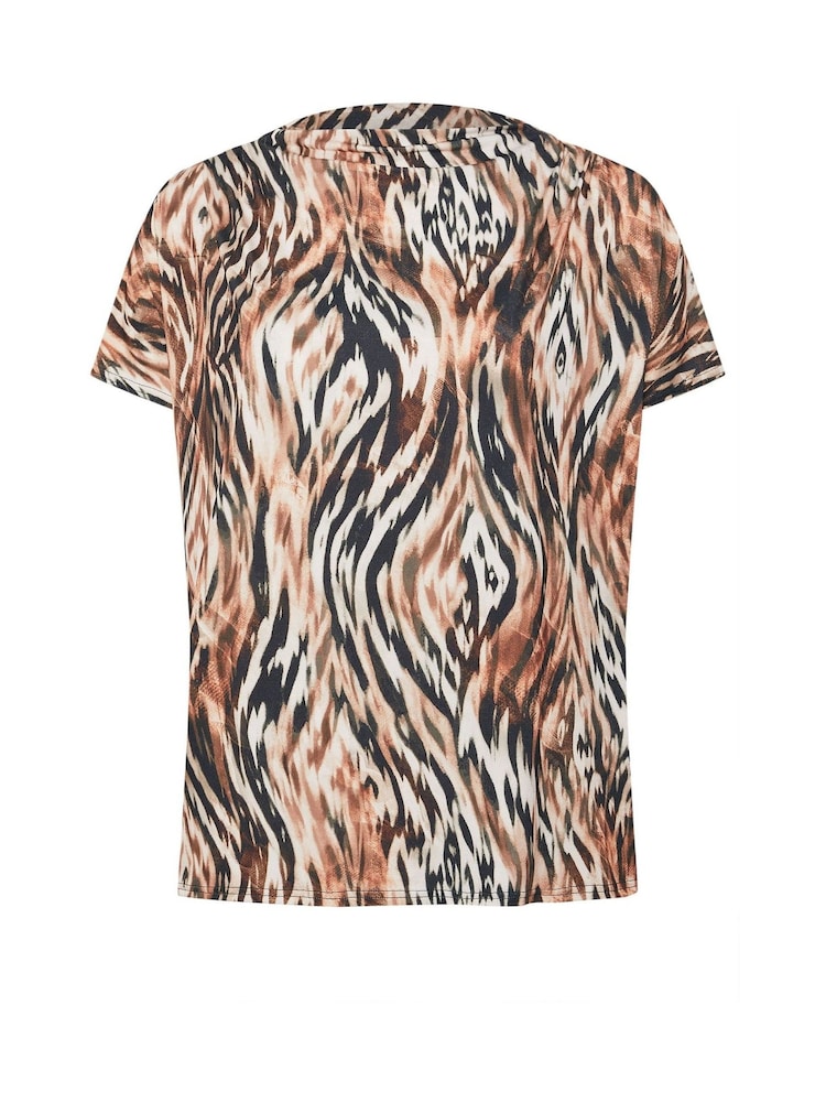 Yours Curve Brown London Pleated Shoulder Top - Image 5 of 5 Yours Curve Brown London Pleated Shoulder Top - Image 5 of 5