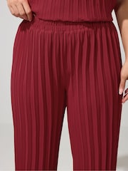 Yours Curve Red London Pleated Trousers - Image 4 of 5
