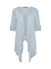 Yours Curve Blue Space Dye Waterfall Cardigan - Image 5 of 5