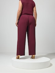 Yours Curve Purple London Pleated Trousers - Image 3 of 5