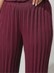 Yours Curve Purple London Pleated Trousers - Image 4 of 5