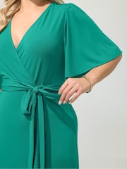 Yours Curve Blue London Ruffle  Dress - Image 4 of 5