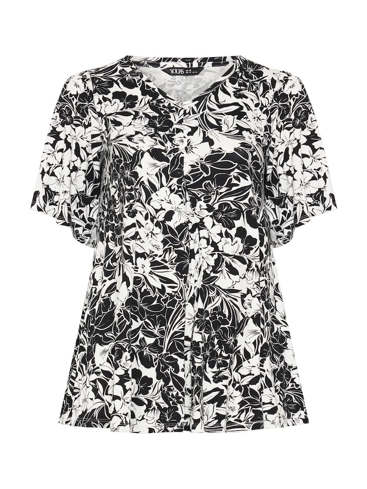 Yours Curve Black Pleated Front Swing Top - Image 5 of 5 Yours Curve Black Pleated Front Swing Top - Image 5 of 5